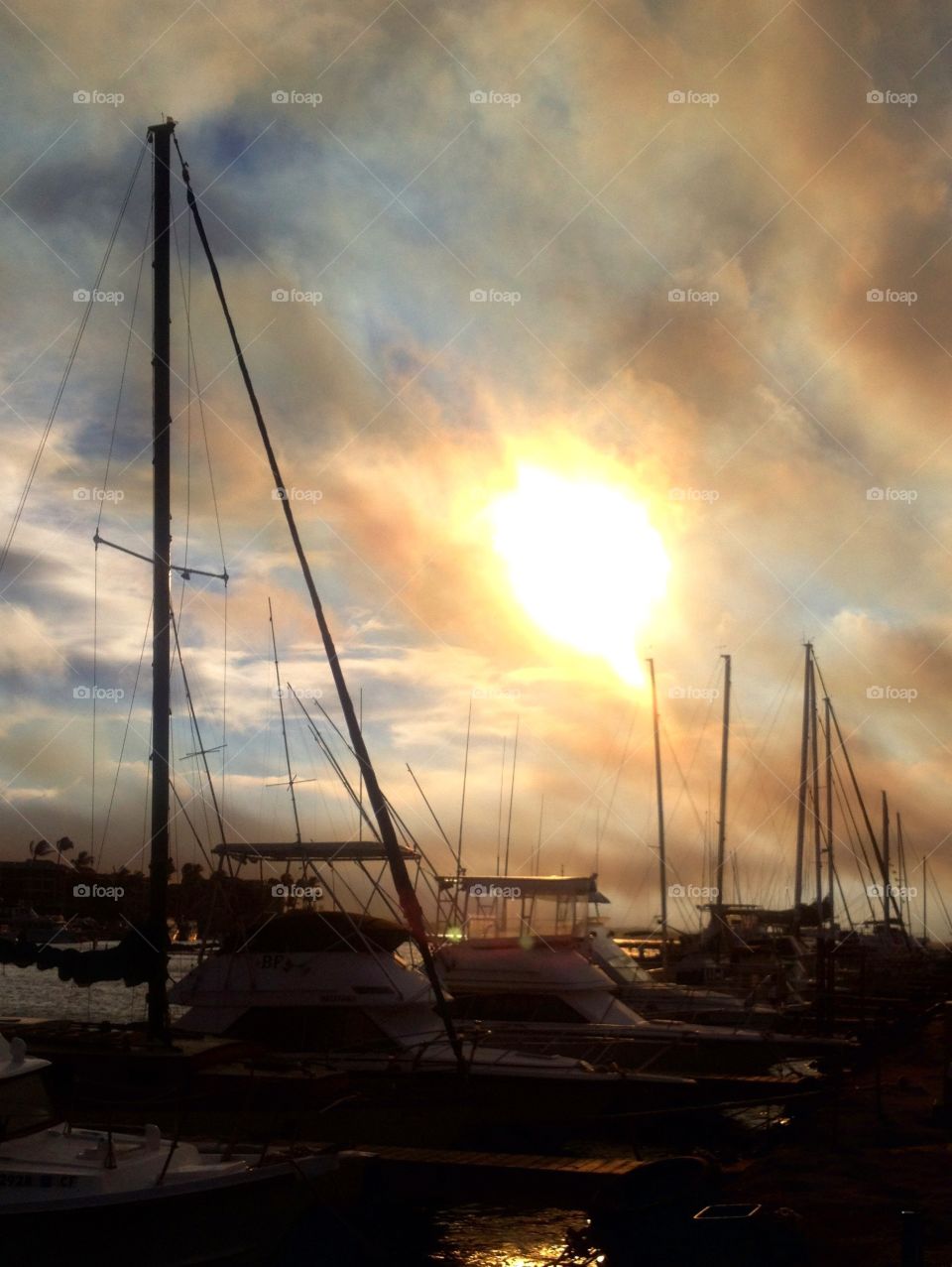 Sunrise sail. Sailing at sunrise in maui hawaii