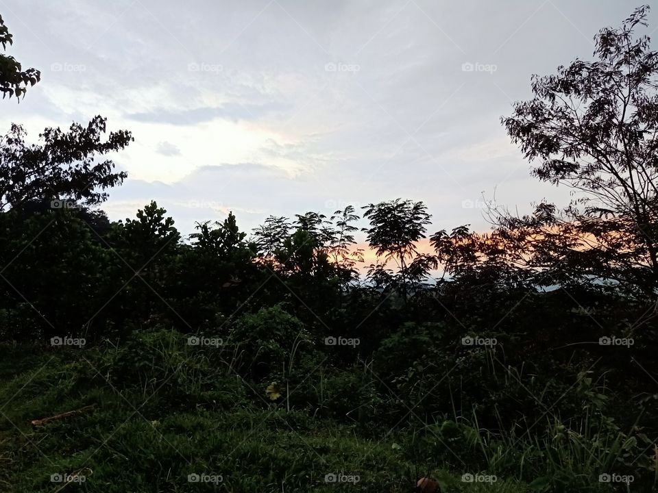 twilight scenery, the sun began to set