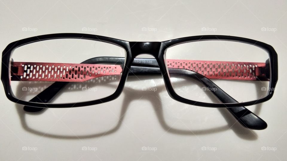 black spectacle with white background