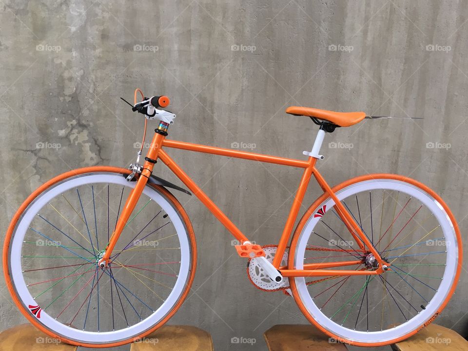 Orange bicycle