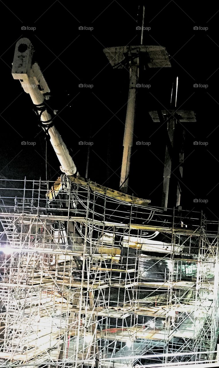 USS Constitution in Drydock. 2015 renovation