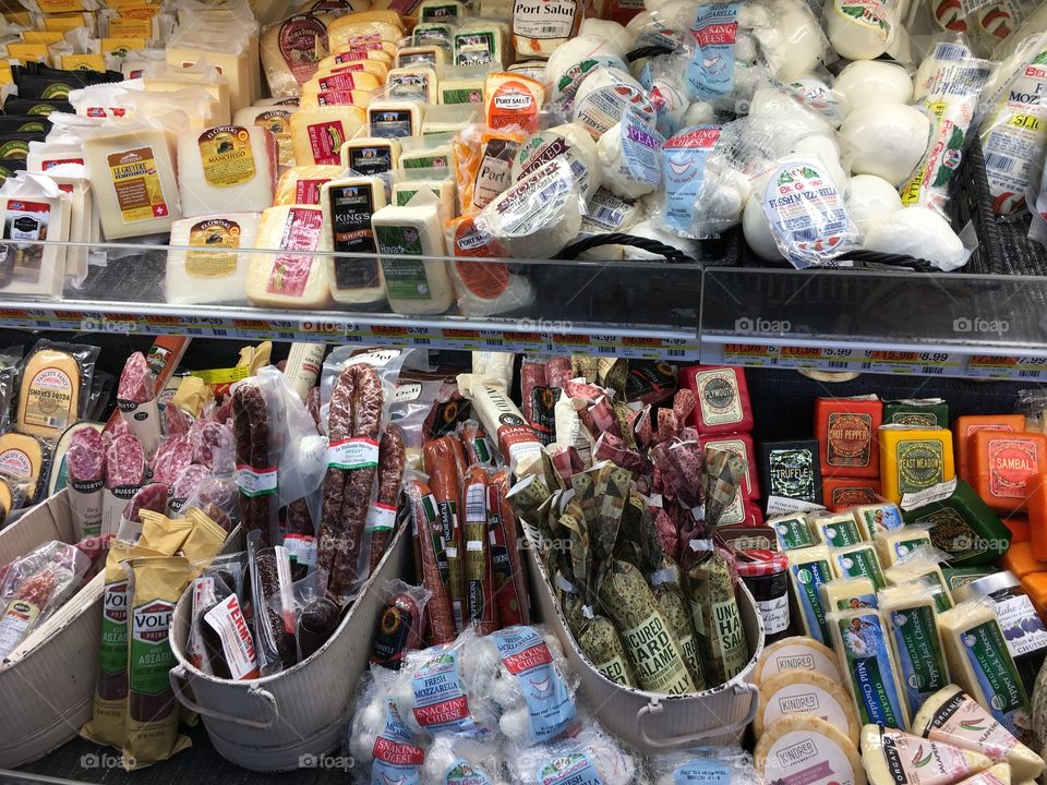 Grocery store cheese and cold cuts