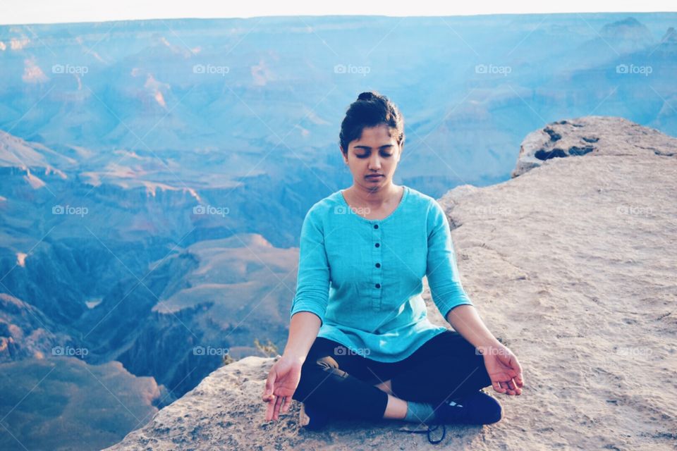 Meditation. Peace at heights