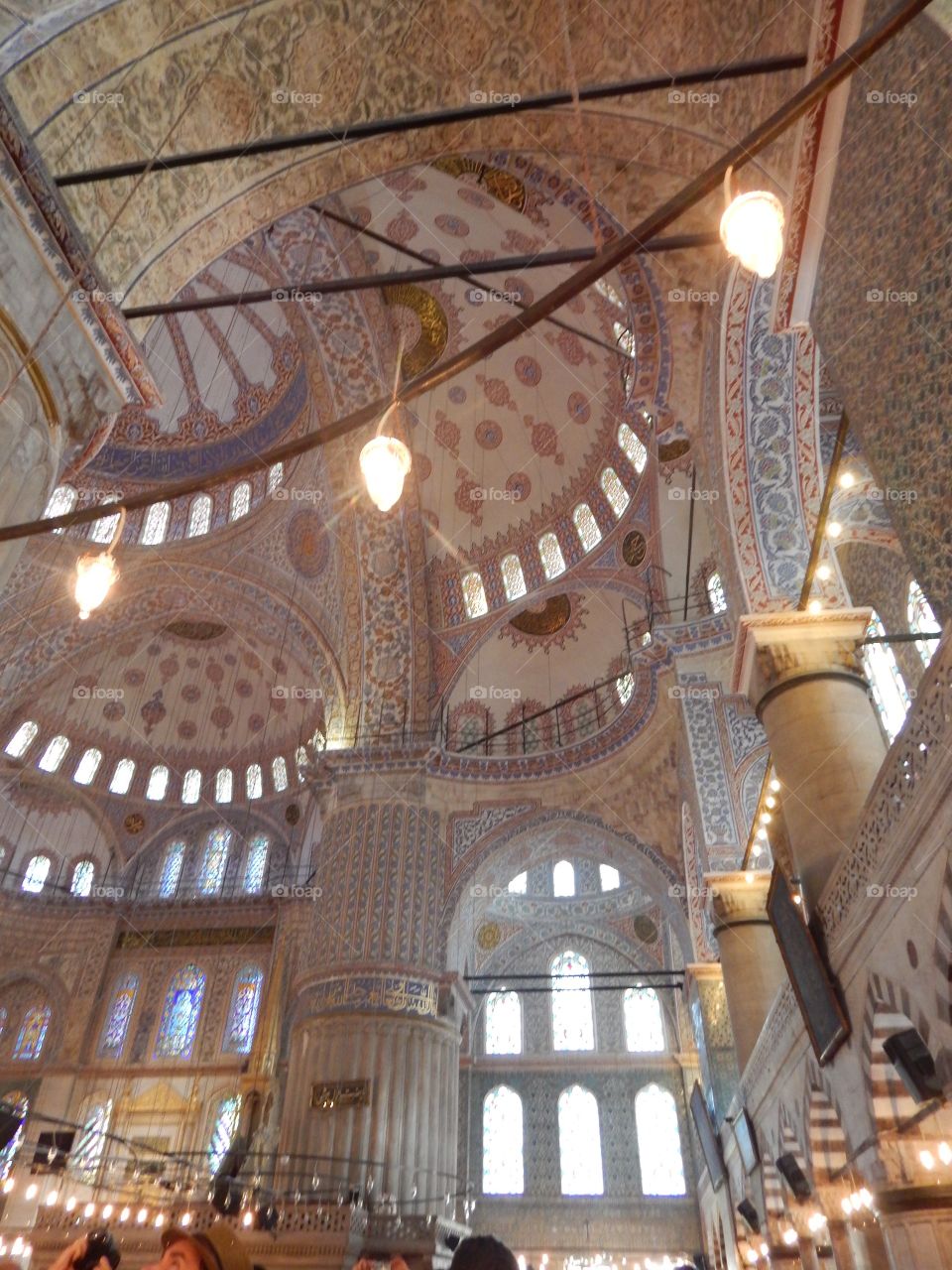 Inside of the Blue Mosque in Istanbul 