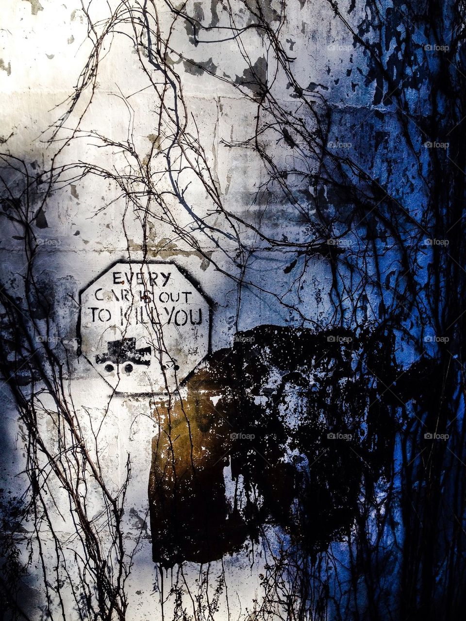 Graffiti on silo near James River