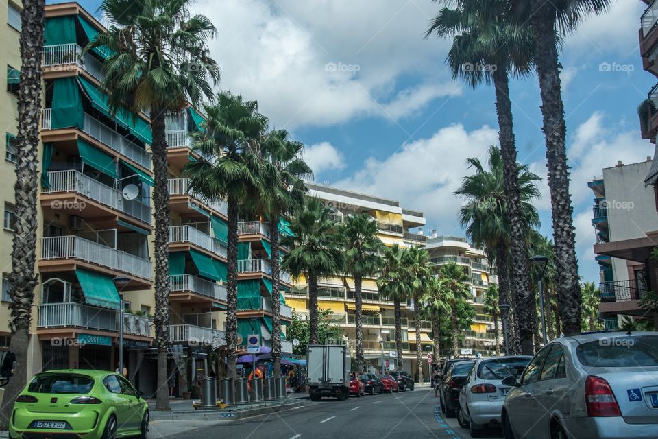 Driving through the streets of salou, spain