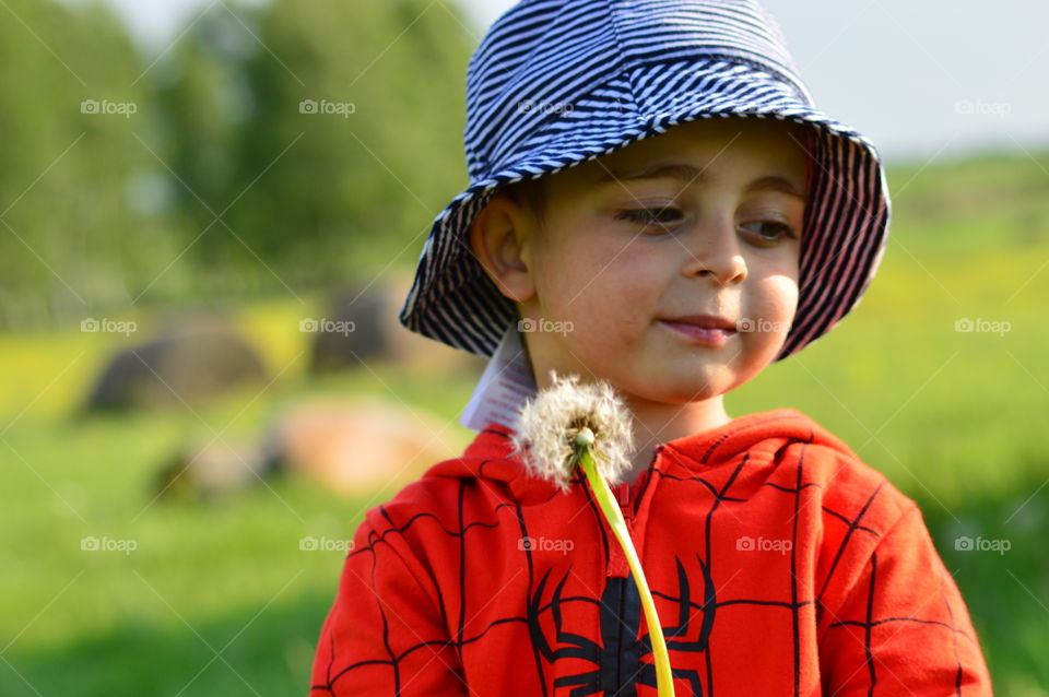 Little boy with a blower series