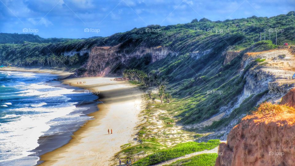 High angle view of beach