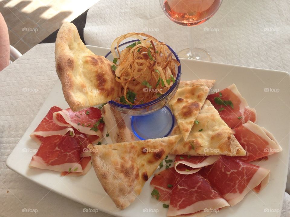 Italian plate of cold meats
