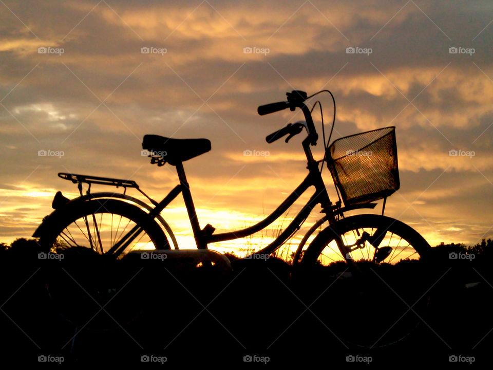 Sunset view with my bicycle