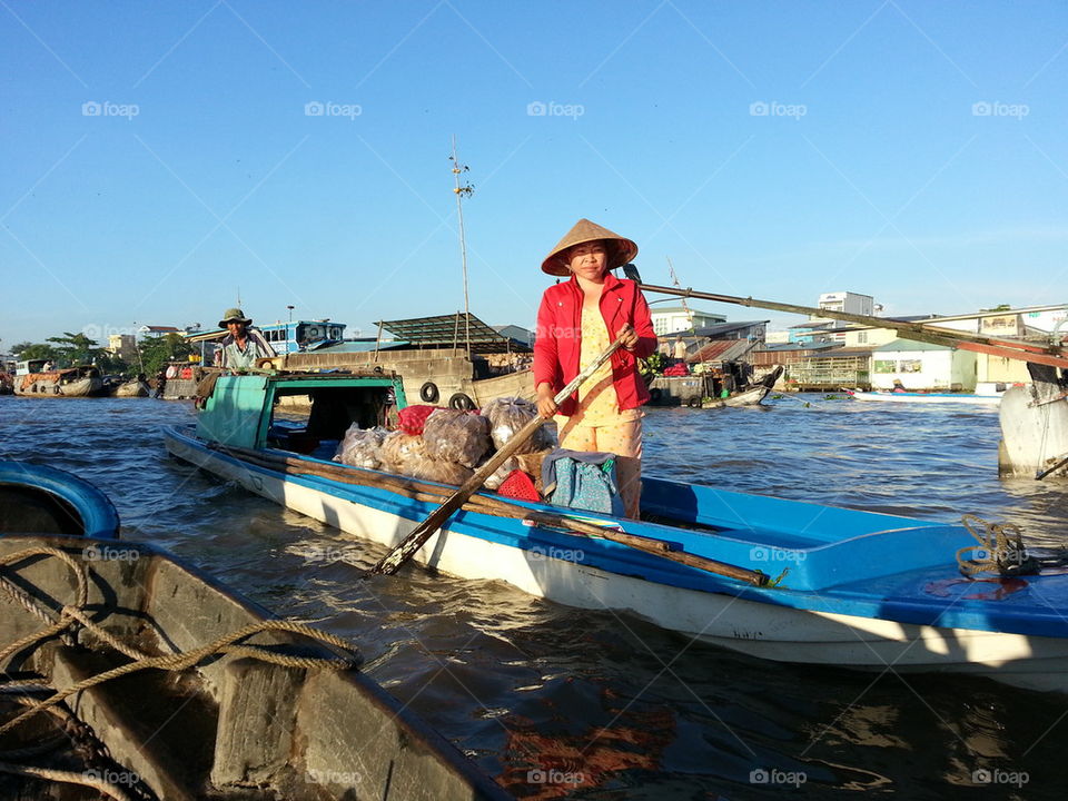 Floating market mekong delta