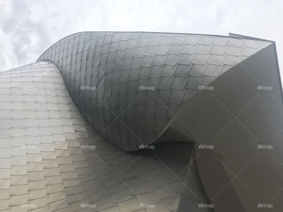 Lines and shapes make interesting pattern on the Peter B Lewis building at Case Western Reserve University in Cleveland, Ohio