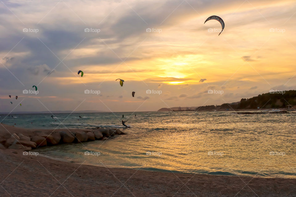 Cloudy and windy sunset