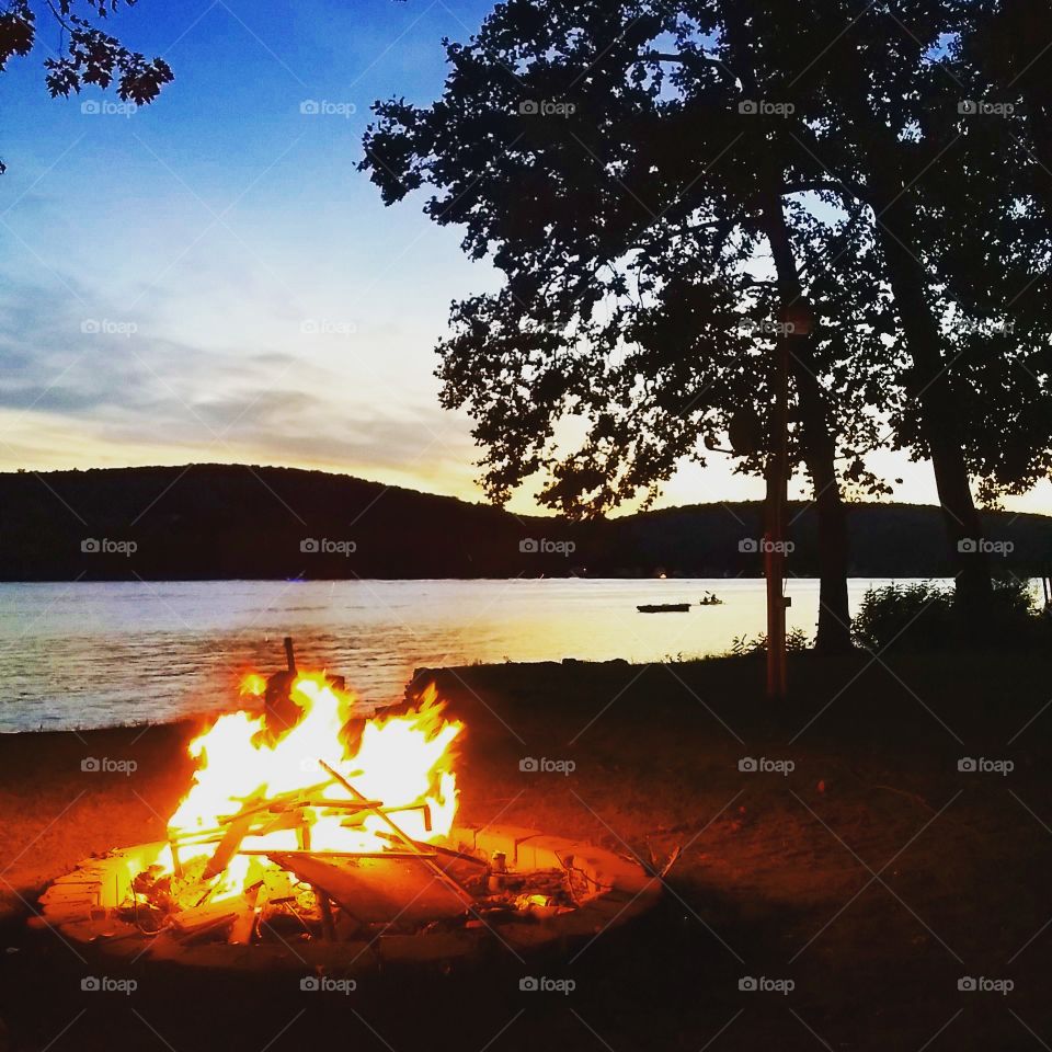 Lake in Hamden, Connecticut.