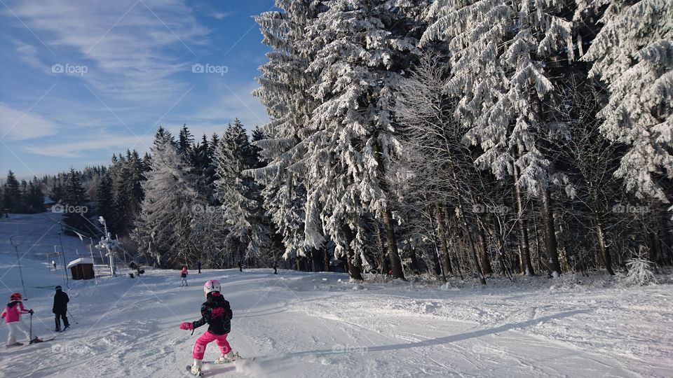 Child skiing