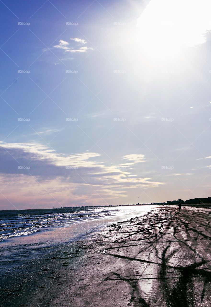 Silhouette of a person on beach