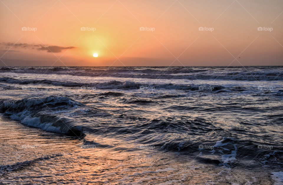 Golden hour in the beach