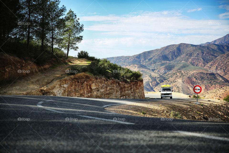 On the way to the top of the Atlas mountains