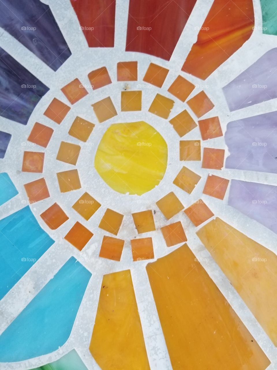 sunburst colorful mosaic