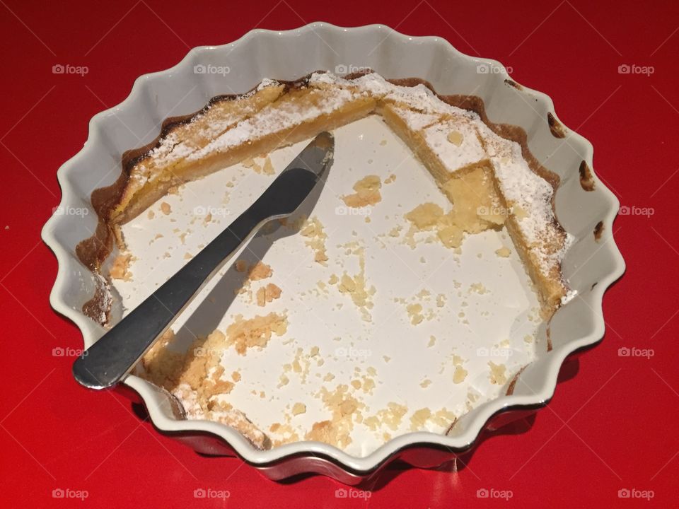 Lemon pie, nearly eaten