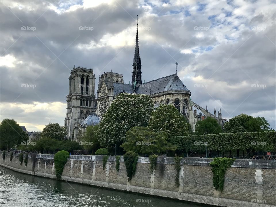 Discovering Paris. Notre-Dame de Paris Cathedral view