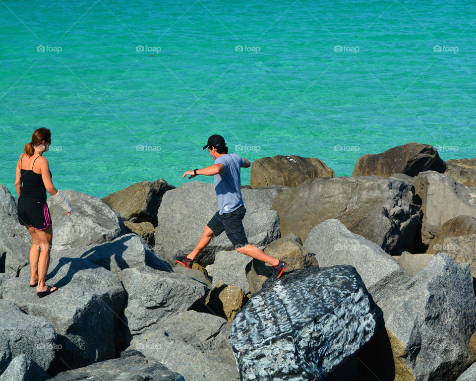 Beach time off the the rocky jetties!