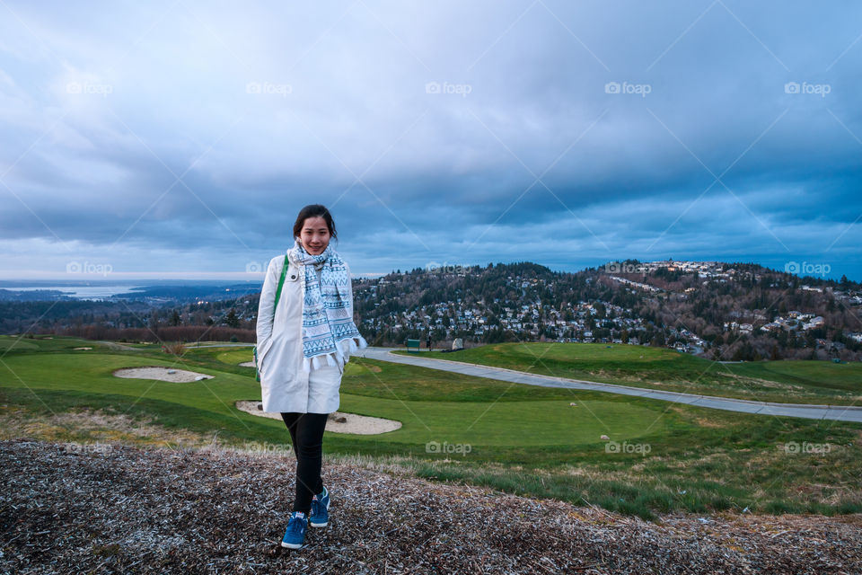 Tourist on the hill