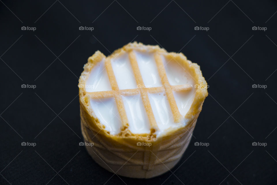 Ice cream on black background
