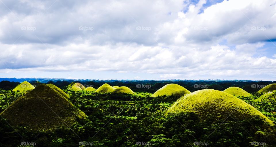 Chocolate hills in Bohol, Philippines 