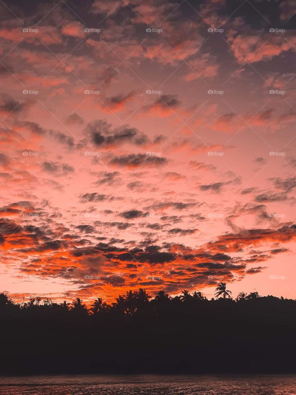 A beautiful sunset at the Aroma coast in Papua New Guinea