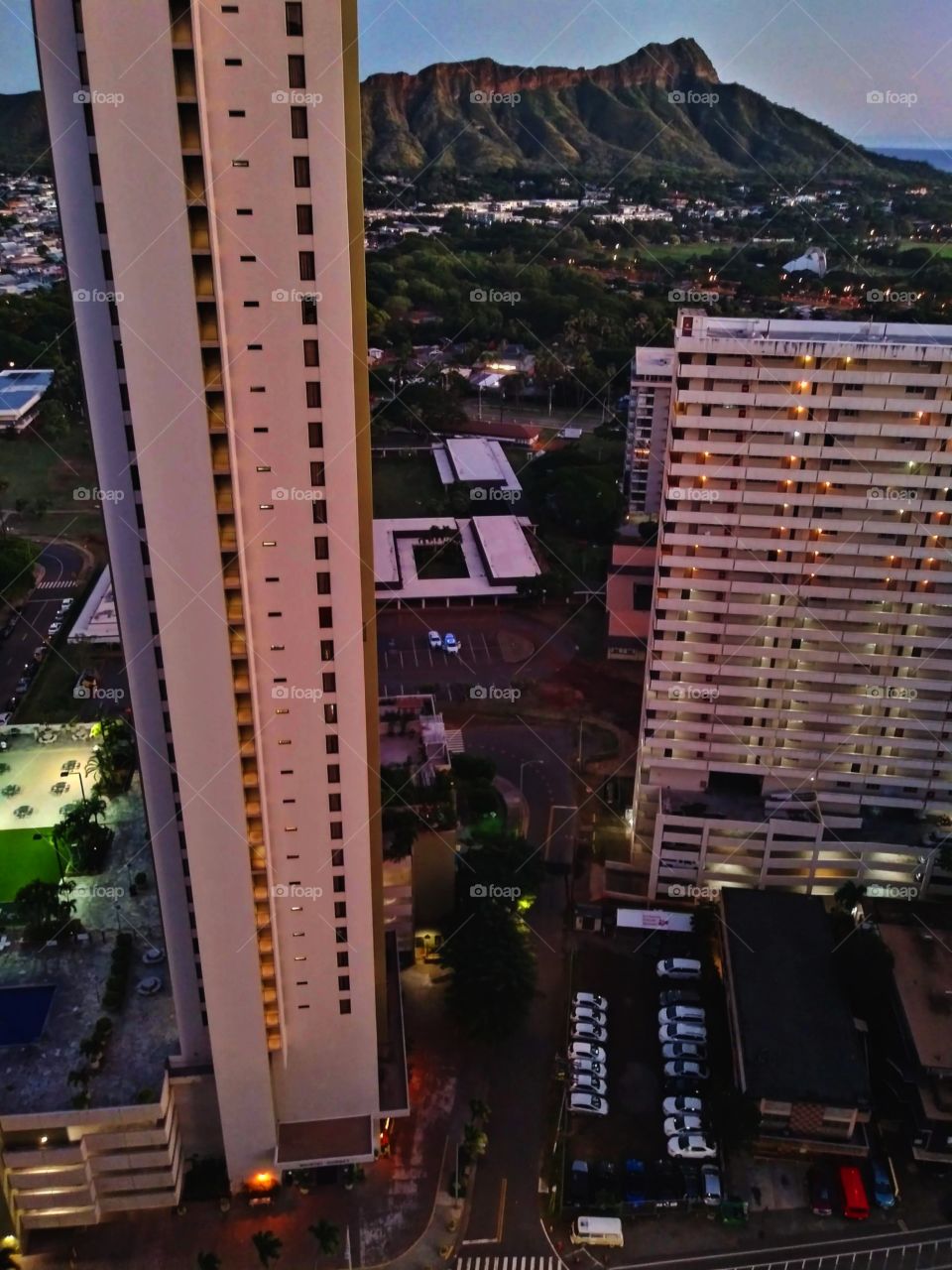 Looking from above over Honolulu