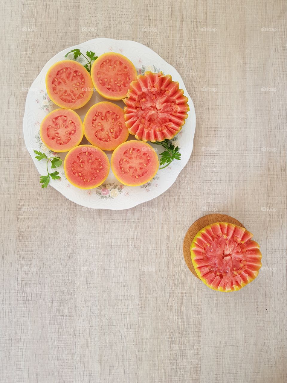Red Guavas on the table