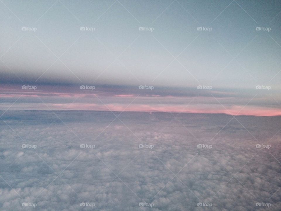 Sunset on clouds