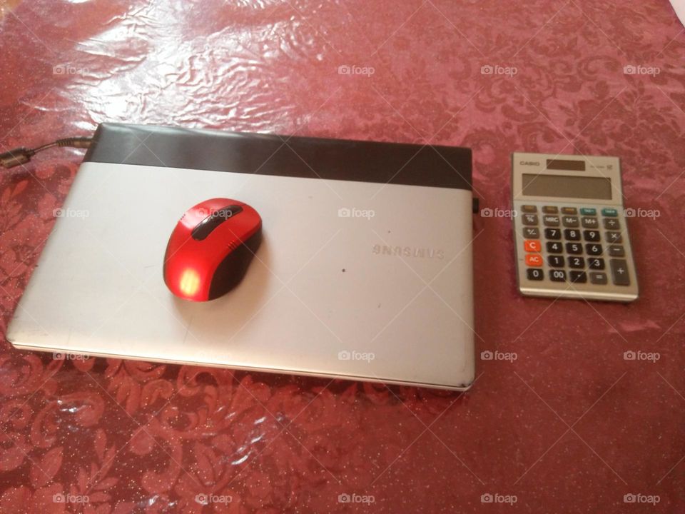 A computer and calculator