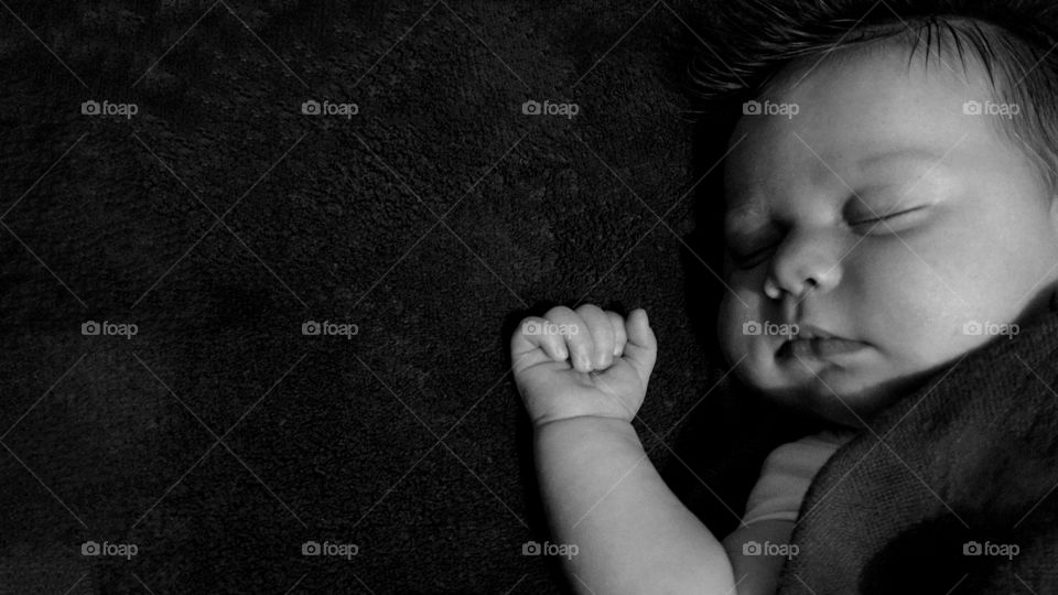 Close-up of a sleeping baby