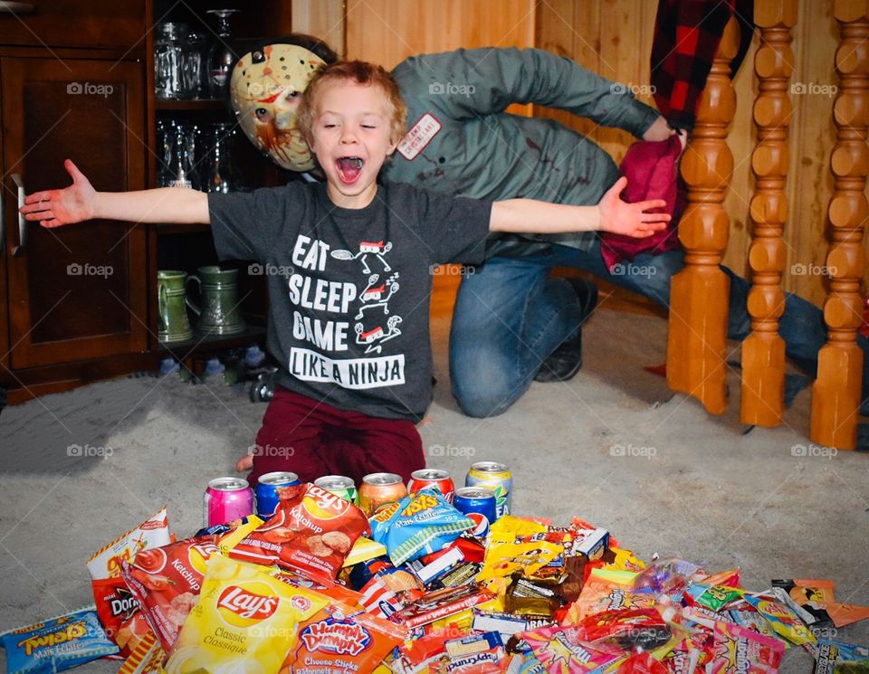 Candy haul on Halloween 