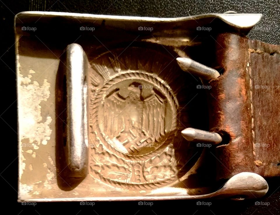 german belt buckle reverse side