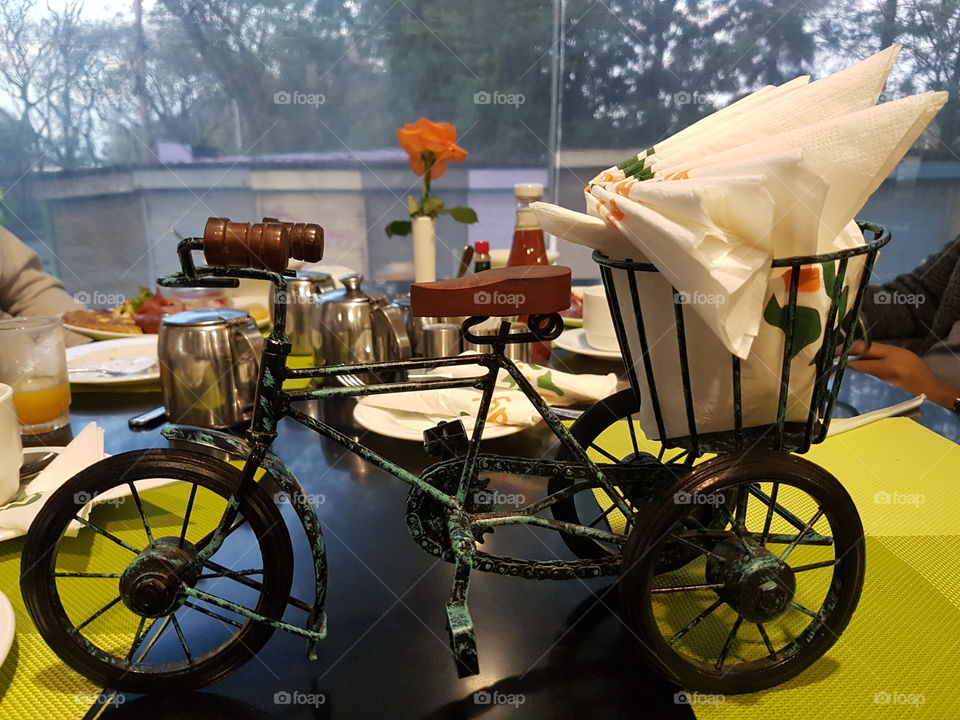 A bicycle serviette holder