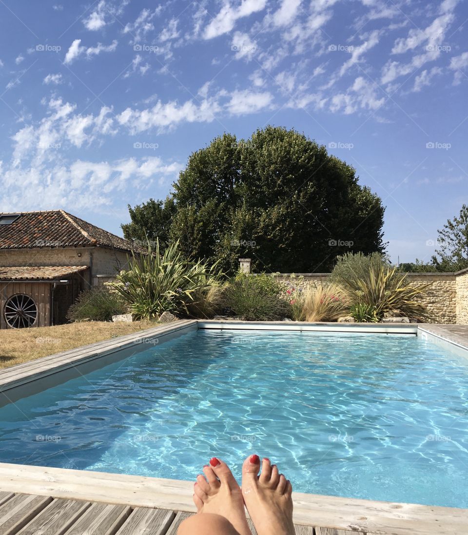 Relaxing by the pool 
