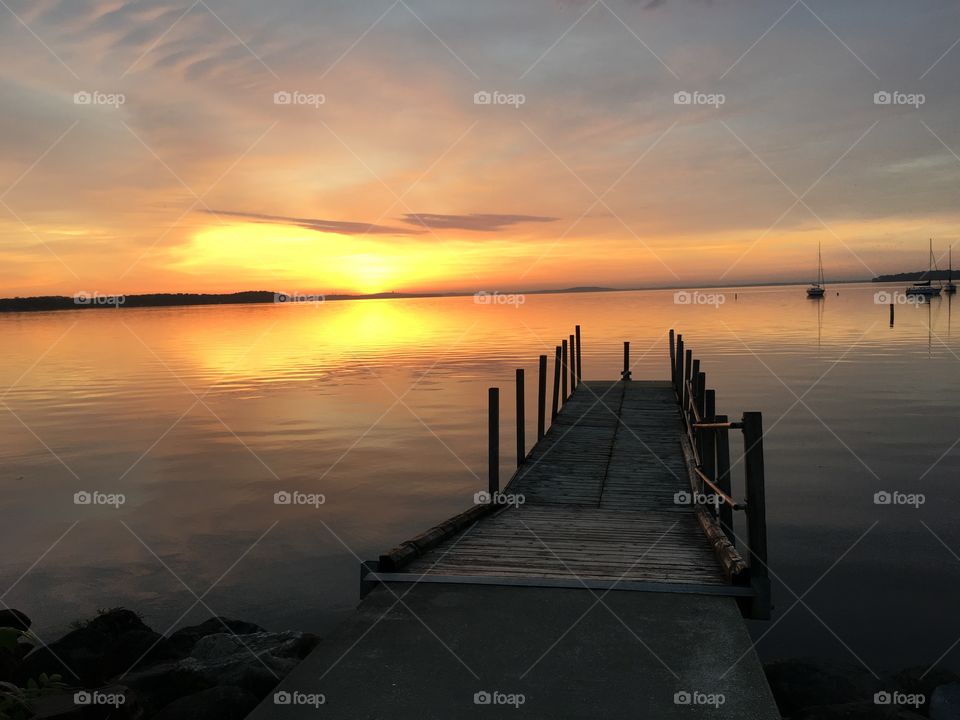 Calm sunrise on the lake