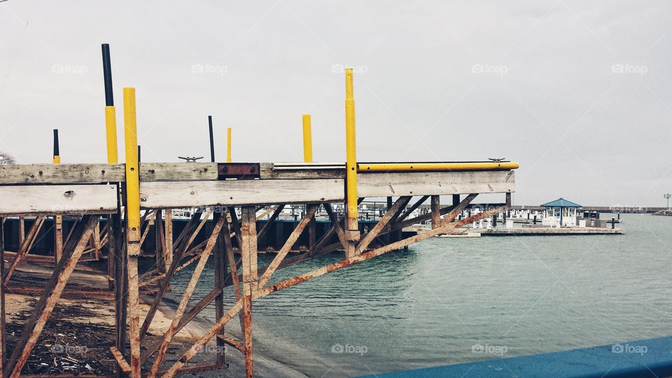 View of a boat ramp over sea