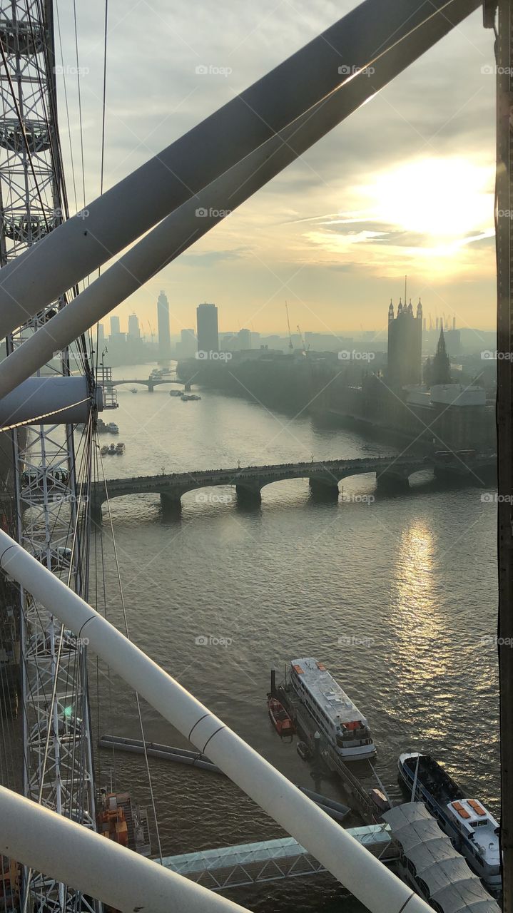 View of the Thames River from the London Eye