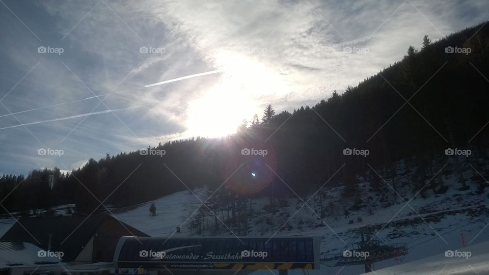 Ski resort with snow mountain