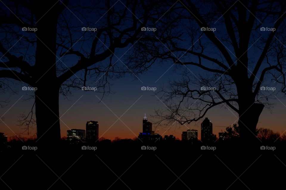 Darkness falls upon the City of Oaks. Raleigh, North Carolina. 