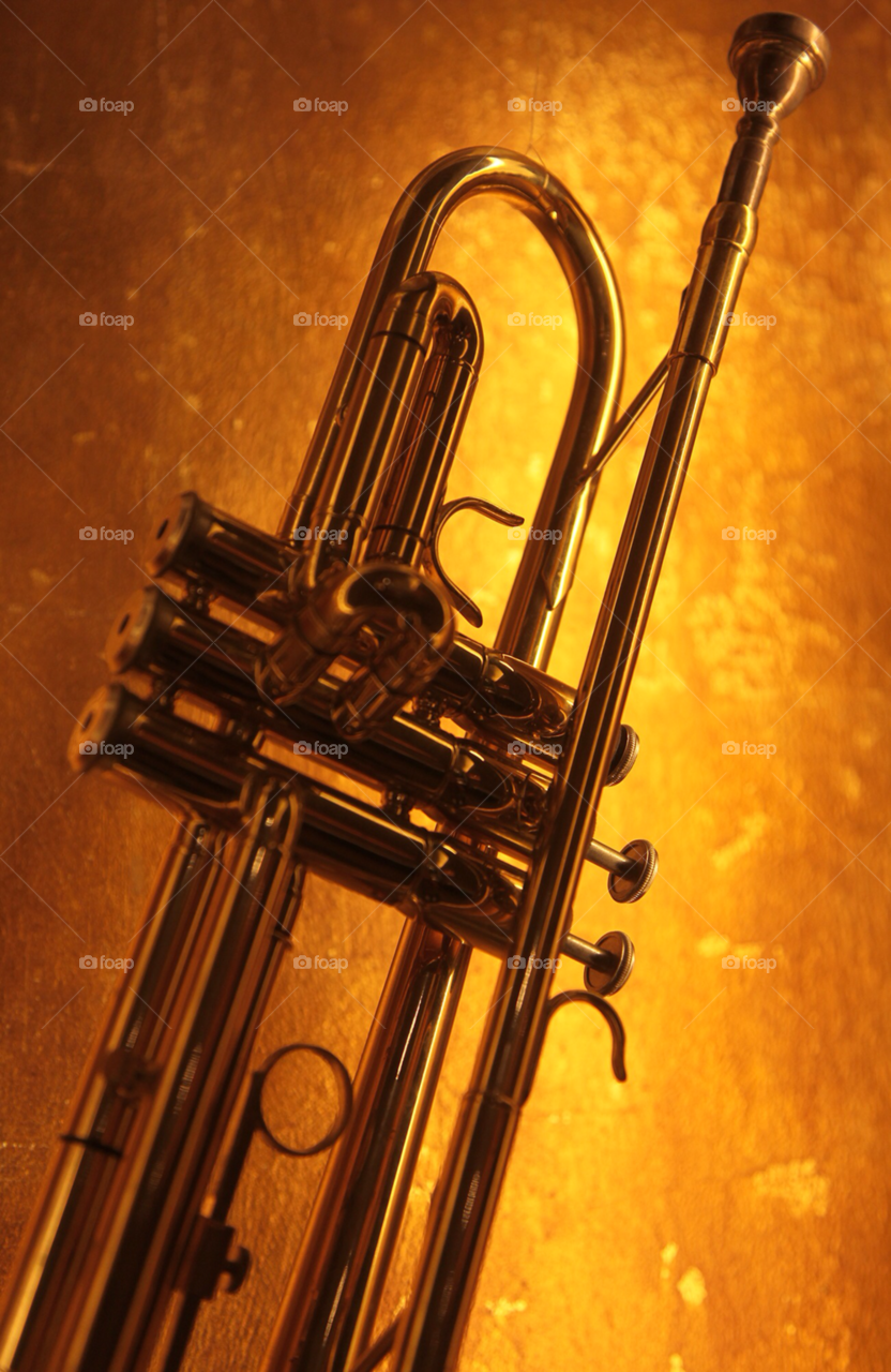 orange classic metallic trumpet by portokalis
