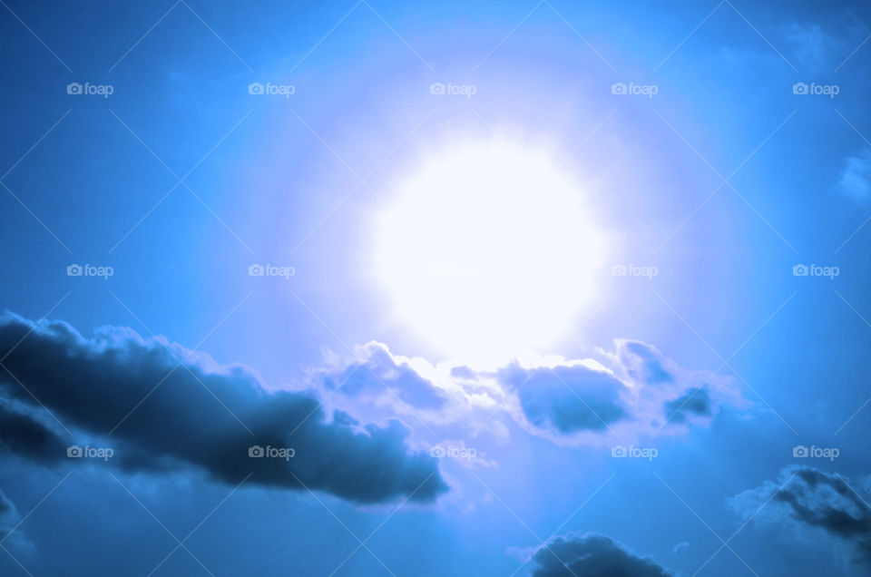 Aura from the sky. Aura on a cloud in the sky.