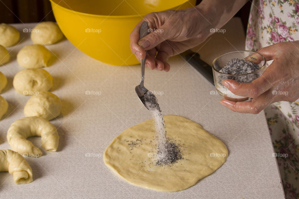 dessert cooking process.  close up