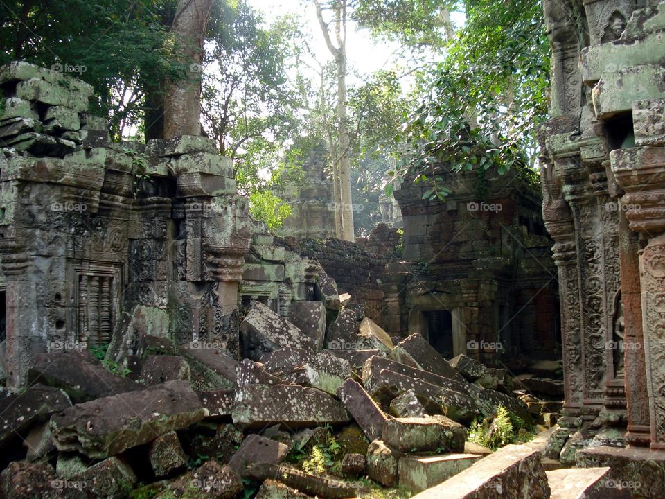 Cambodian ruins of temple