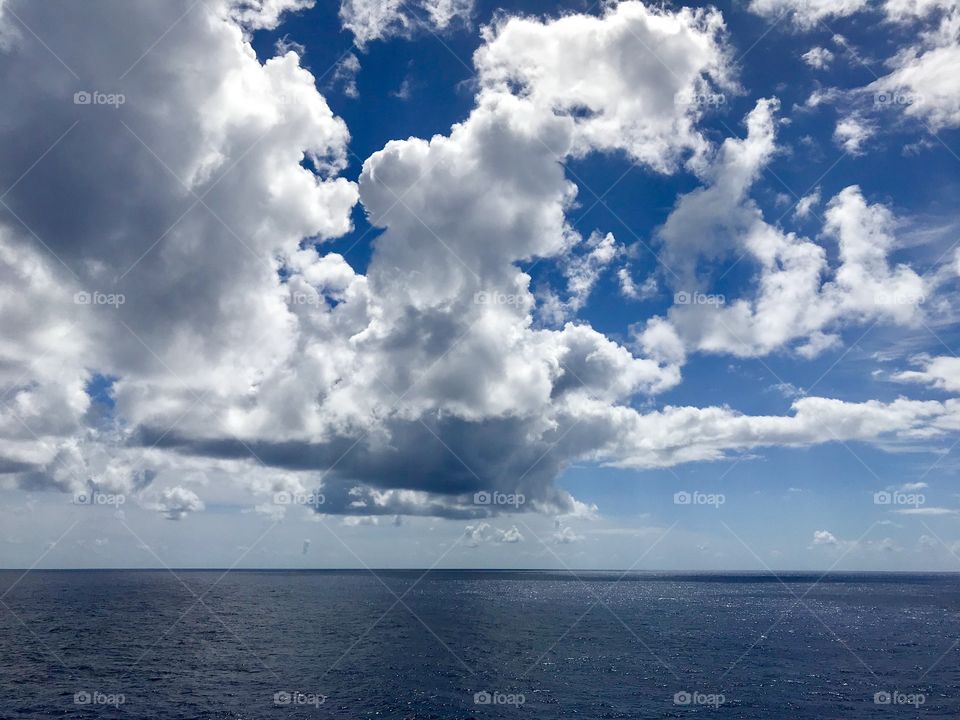 Clouds over the open sea, Pacific Ocean off the coast of Australia 