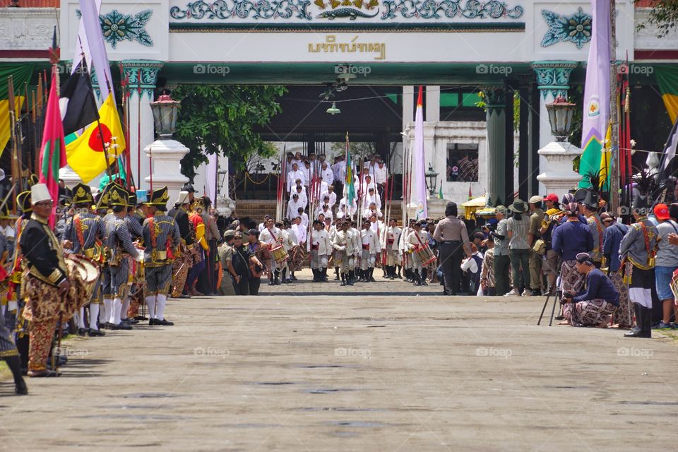 parade of traditional soldier of Yogyakarta palace